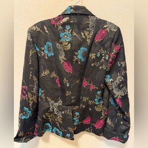 Roberto Cavalli Black Blazer with Pink and Blue Floral Design